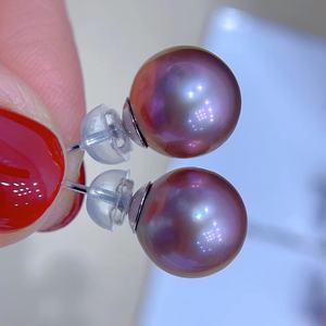 Pendientes de Perlas Mantou de Agua Dulce Qiangguang Zhuji 6A Genuinas de Alta Calidad, Diseño Simple de Uñas en Plata S925 para Mujer - Product Image 2