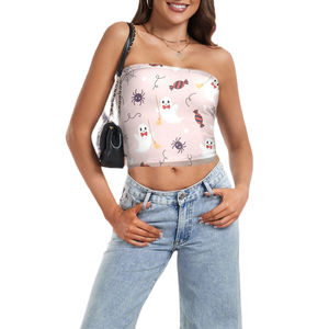 Women's Cute Pattern Sublimation Tube <b>Top</b> Light <b>Pink</b> Season Strapless <b>Cropped</b> <b>Top</b> Apparel for Women breathable OEM 2026 - Product Image 6
