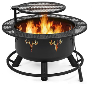 Brasero de jardin sur mesure en fer et métal, portable, pour camping, barbecue au charbon de bois, réchaud, four, brûleur et cuve à feu - Product Image 5