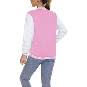 Veste universitaire pour femme, légère, en polaire, style baseball, boutonnée, décontractée, streetwear, élégante, confortable, chaude, athlétique - Product Image 2