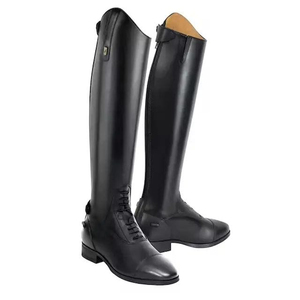 Bottes d'équitation de qualité supérieure pour femmes et hommes, bottes longues en cuir PU imperméables pour l'entraînement et la compétition équestre - Product Image 1