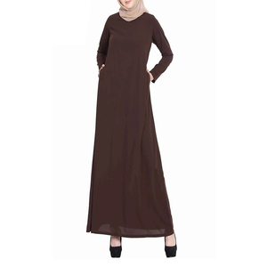 Vestido Abaya Islámico Tradicional y Modesto para Mujer, Vestido Largo Holgado de Color Granate, Abayas Transpirables y Ligeras, Abaya Árabe - Product Image 1