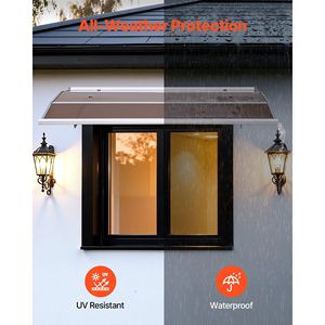 Tettoia per Porta d'Ingresso Esterna 37 X 47 Pollici, Protezione da Pioggia, Neve e Sole con Staffa in ABS - Product Image 3