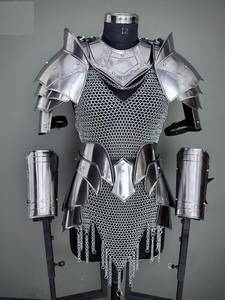 Armadura de Caballero Medieval Hecha a Mano, Conjunto de Acero Plateado, Disfraz de Cosplay, Acero Inoxidable, Cuerpo Completo, Estilo Antiguo Moderno - Product Image 4