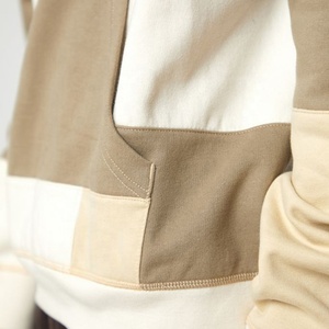 Sweat-shirt à capuche rétro multicolore en molleton épais pour homme, coupe droite, épaules tombantes, patchwork, style streetwear, USA - Product Image 5