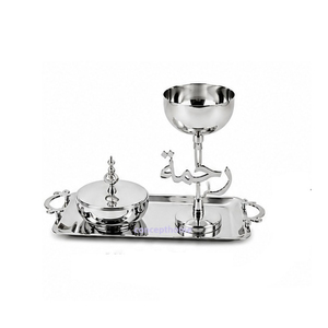 Concept Home New Design Incense <b>Burner</b> Set with Arabic Calligraphy Tray Handmade Religious Use All-Season Metal Long-lasting - Product Image 4