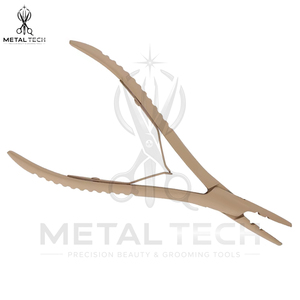 Pince à dépose d'extensions capillaires en acier inoxydable revêtu beige mat, multi-trous, ouvre-anneaux micro-link, outil de déchirure de liens - Product Image 3