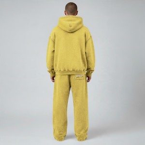 Conjunto de 2 Piezas de Sudadera con Capucha y Pantalones Deportivos de Estilo Urbano Vintage Personalizados, Lavados al Ácido, 100% Algodón, con Pedrería, para Hombre - Product Image 2