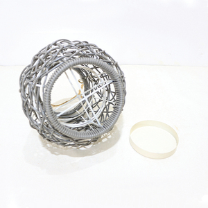 Lanterne ronde en osier gris moderne, support de bougie suspendu, décoration de table, vente chaude - Product Image 3