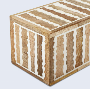 Boîte à bijoux en résine artisanale indienne avec incrustation d'os d'ART INDIEN EXOTIQUE Boîte décorative à la main avec motif de safari - Product Image 3