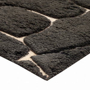 DECORDEC Tapis en laine tufté à la main, motif filigrane bronze, antidérapant, écologique, moderne, motif mosaïque galets, à poils épais - Product Image 5