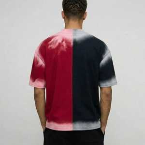 เสื้อยืดยูนิเซ็กส์ผู้ชาย ลายไล่สีครึ่งซีก ทรงโอเวอร์ไซส์ สไตล์สตรีทลำลอง ใส่สบายๆ แฟชั่นกราฟิก สำหรับฤดูร้อน - Product Image 2