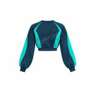 Ensemble deux pièces pour femme : Haut court uni 100 % coton, sweat-shirt streetwear, molleton épais, vêtements de sport, tailles régulières et grandes tailles, hiver - Product Image 2