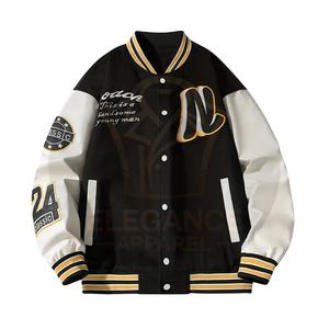 En gros De Haute Qualité Contraste Couleur Lettre Imprimé Meilleur Fournisseur Confortable En Plein Air Hiver Collège Baseball Varsity Toile - Product Image 2