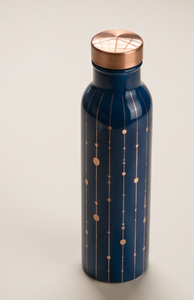 Bouteille d'eau en cuivre émaillé artisanale en gros, motif artistique céleste, ayurvédique, étanche, écologique, gourde métallique pour la gym et le bureau, OEM - Product Image 3