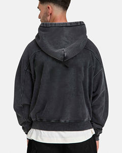 Sudaderas con capucha personalizadas con lavado ácido, serigrafía, estampado en relieve, bordado, efecto lavado, estilo urbano, sudaderas con capucha lisas con lavado mineral al por mayor para hombre - Product Image 5