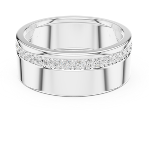 แหวนผู้ชายทองคำขาว 14K ประดับเพชรเลี้ยงในห้องปฏิบัติการ ทรงคลาสสิก ชุบโรเดียม ทรงเหลี่ยมบริลเลียนท์ ดีไซน์ชิคเหนือกาลเวลา พร้อมลายเซ็นชื่อแบรนด์ - Product Image 4