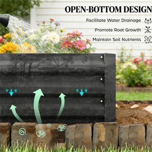 Fioriera rialzata nera per giardino, vasi e fioriere, cassetta per la semina - Product Image 2