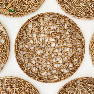 Decoración de pared de corteza de plátano de tejido natural y manteles individuales de mesa de estilo bohemio embalaje de cartón hecho de vidrio multiusos - Product Image 3