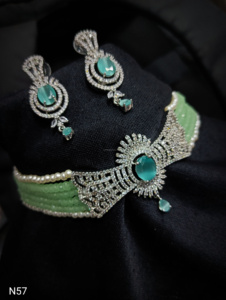 Conjunto de joyería nupcial de diamante americano clásico, collar y pendientes de dos piezas para boda, estilo clásico de moda - Product Image 2