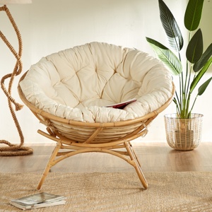 Natural furniture wholesale rattan accent papasan egg shaped saucer chairs modern swivel chair - Product Image 5