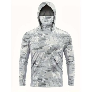 Chemise de pêche à capuche camouflage pour homme, impression par sublimation, UPF 50, anti-UV, manches longues, pull-over, vêtements d'extérieur - Product Image 1