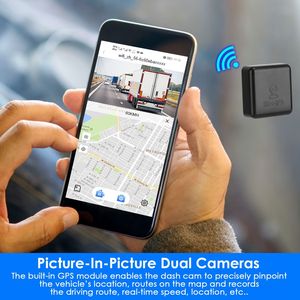 Telecamera da cruscotto 1080P a doppia lente, registratore di guida per veicoli, DVR per auto con WiFi, GPS, controllo tramite APP, rilevamento movimento e monitoraggio parcheggio - Product Image 3