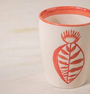 Ensemble de tasses à café en céramique artisanale avec motif de feuilles minimaliste, finition brillante, poignée confortable pour la maison, pour le thé et le café - Product Image 2