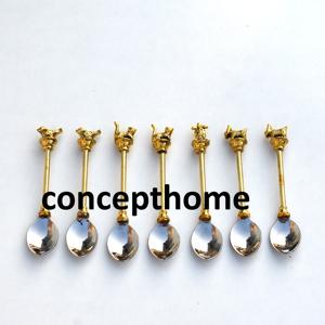 Cuillère à café/thé en acier inoxydable de style américain de haute qualité, écologique, marque YOUNIS, argent/or, cuillère à sucre créative - Product Image 2