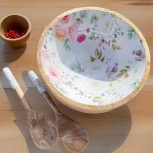 Tazón de Madera Estampado RoyalGrain, Tazón de Servir Esmaltado Hecho a Mano para Ensaladas, Frutas, Bocadillos, Postres y Decoración de Mesa de Lujo - Product Image 3