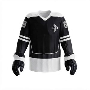 Nouvel ensemble d'uniformes de hockey sur glace élégants et imprimés, impression par transfert thermique, manches longues, 100% polyester, qualité supérieure pour hommes - Product Image 6