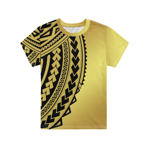 T-shirt à manches courtes pour homme, motif géométrique jaune, col rond, vêtement décontracté, impression par sublimation, tissu polyester - Product Image 4
