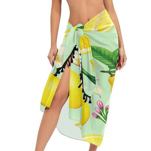 New Arrival Printed Women's <b>Sarong</b> Beach Swimsuit Cover up Custom Logo Sublimation Swimwear Women <b>Sarong</b> In Low MOQ - Product Image 2