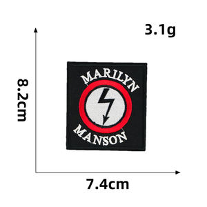 Patchs tissés en toile écologiques de haute qualité, motifs personnalisés de groupes de rock, à coudre, fleurs, alphabet, cœur, faible MOQ, OEM pour chapeaux - Product Image 3