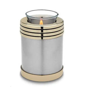 Urna Funeraria de Metal (Latón/Aluminio) Blanca con Grabado de Huella de Pata Plateada para Guardar Cenizas, Estilo Moderno - Product Image 6