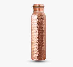 Bouteille d'eau en cuivre écologique, classique, polie, avec une brillance premium pour un design martelé traditionnel - Product Image 1