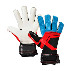 Gants de gardien de but en cuir bleu de qualité supérieure, prix de gros, antidérapants, respirants, personnalisables, pour le football professionnel - Product Image 1