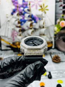 Montre Hip Hop VVS Moissanite Diamant Iced Out Luxe Bling Cadran Noir Designer Montre Tendance - Product Image 3
