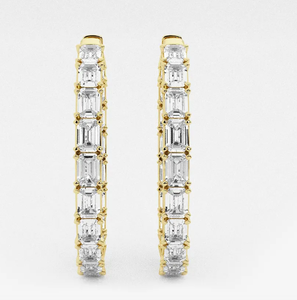 <b>Hoops</b> Earrings Diamond Earrings Gold and <b>Silver</b> Earrings Natural and Lab Grown Diamonds Earrings <b>Hoops</b> Fine Jewelry for Women - Product Image 3