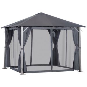 Gazebo da Giardino 3x3 Metri con Tetto Ventilato e Tende a Rete, Tettoia Esterna per Giardino, Prato, Cortile e Veranda - Product Image 1