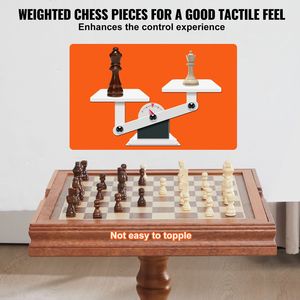 Table de jeu combinée de luxe en bois de 18 pouces, 3-en-1 (Échecs, Dames, Backgammon), personnalisable pour le divertissement à domicile - Product Image 4