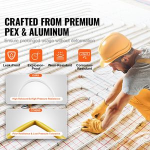 Tubo PEX AL PEX da 5/8ft, 328ft di Lunghezza, Diametro 0,08ft, Tubo Composito Alluminio-Plastica, Barriera Ossigeno PE per Riscaldamento a Pavimento, Alta Qualità - Product Image 2
