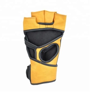 Gants de boxe MMA professionnels de haute qualité à demi-doigts en cuir PU avec fermeture auto-agrippante unisexe, service OEM personnalisé, confortables - Product Image 3