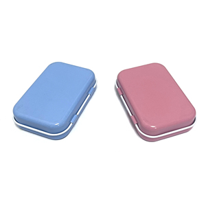 Tin <b>Box</b> Rectangle Hinge <b>Metal</b> Storage Case with Design Pink and Blue Color Lacquered Surface Offset Printing for Mystery <b>Box</b> - Product Image 6
