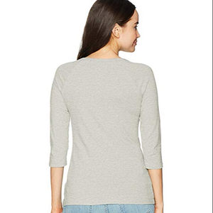 Chemises à manches 3/4 personnalisées pour femmes, T-shirt de fitness pour femmes en coton 100% uni teint personnalisé, T-shirt pour femmes - Product Image 4