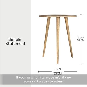 Table basse de salon de style premium avec plateau massif et pieds rectangulaires en bois de manguier robustes - Product Image 6