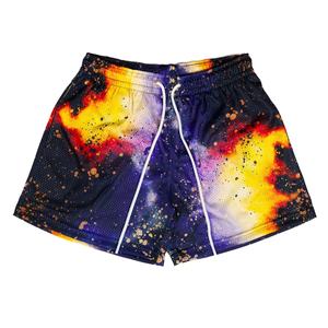 2024 tendance unisexe basket-ball Shorts personnalisé hommes femmes broderie imprimé blanc Moo motif brillant respirant genou - Product Image 1