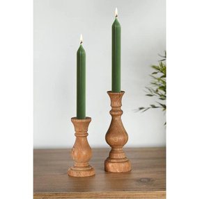 Portavelas de Madera Natural Ecológico para Decoración del Hogar, Estilo Clásico Vintage con Acabado Pulido para Decoración Interior de Ramadán - Product Image 1