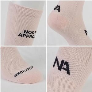 North Approach <b>Knee</b> <b>High</b> <b>Socks</b> Pink Letter Print Breathable Casual for Adults - Product Image 4