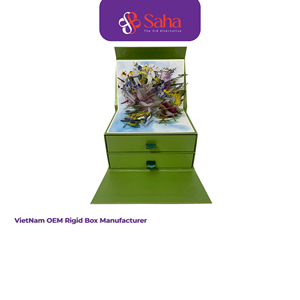 Bio-degradable Recyclable Kraft <b>Paper</b> Handmade Gold Foil Stamping Rigid Boxes Customizable Gift From Vietnam - Product Image 3